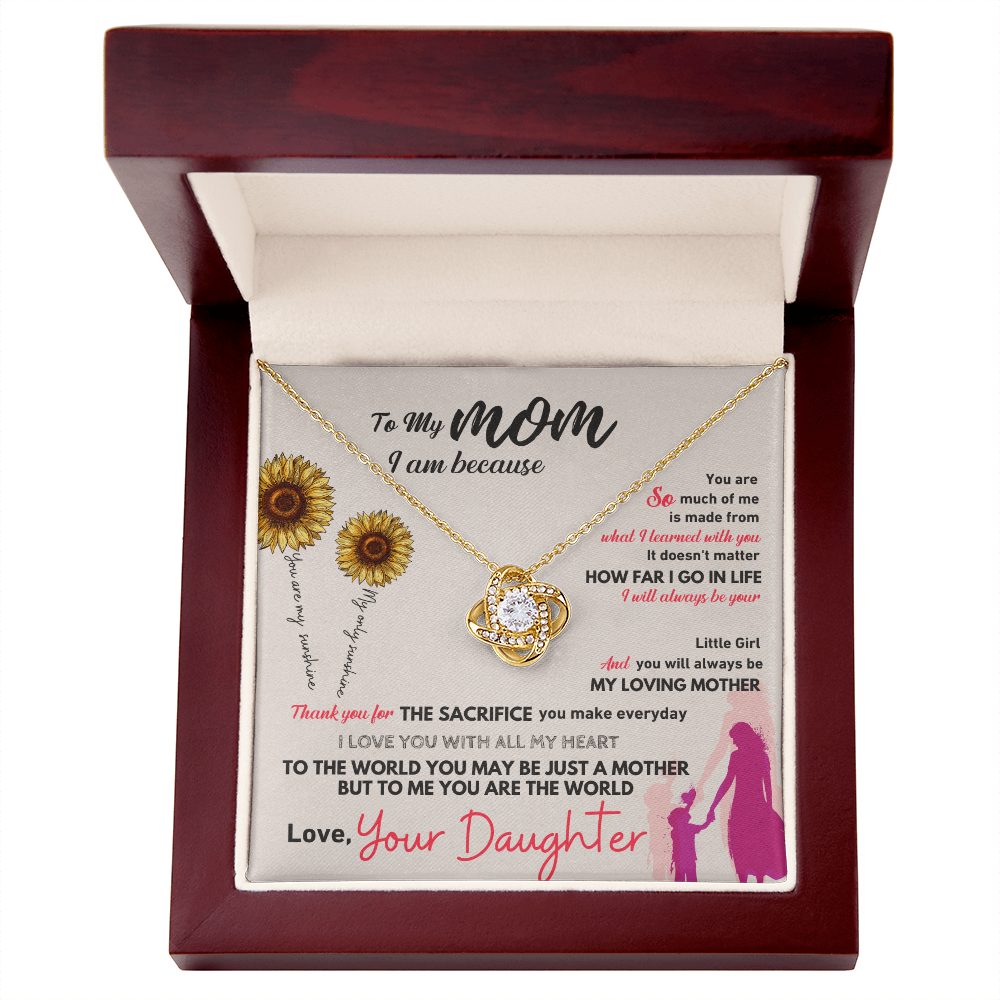 To My Mom | You Are The World | Love Knot Necklace