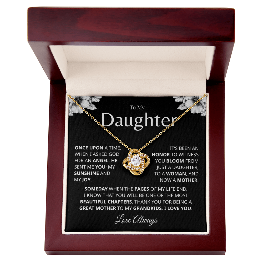 To My Daughter necklace with floral message card