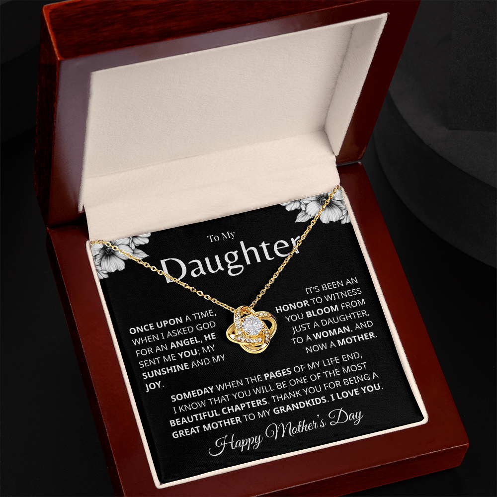 Love Knot Necklace for her with heartfelt message card