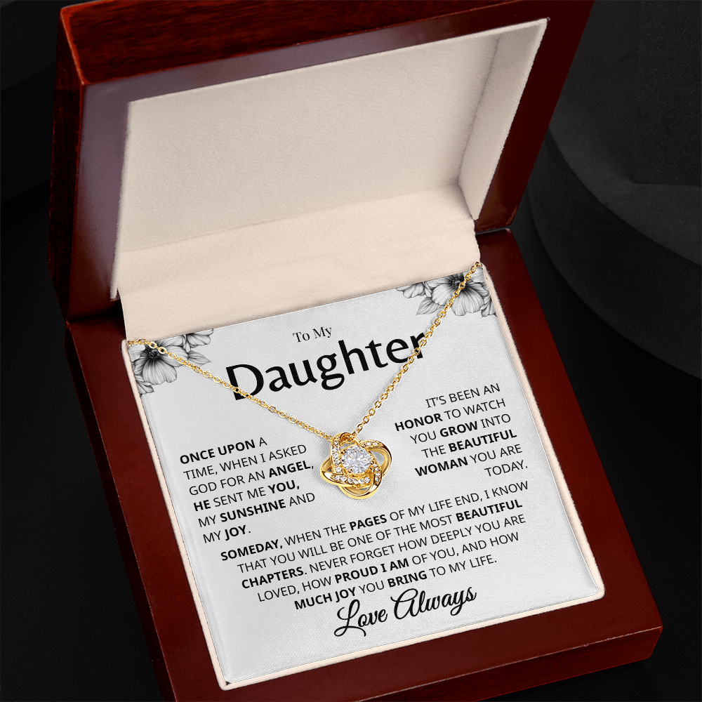 Daughter keepsake necklace with emotional message card