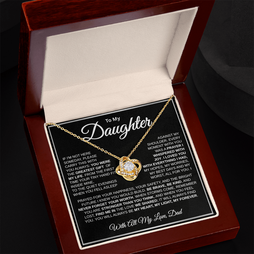 To My Daughter | My Greatest Gift | Love Knot Necklace (WHT)