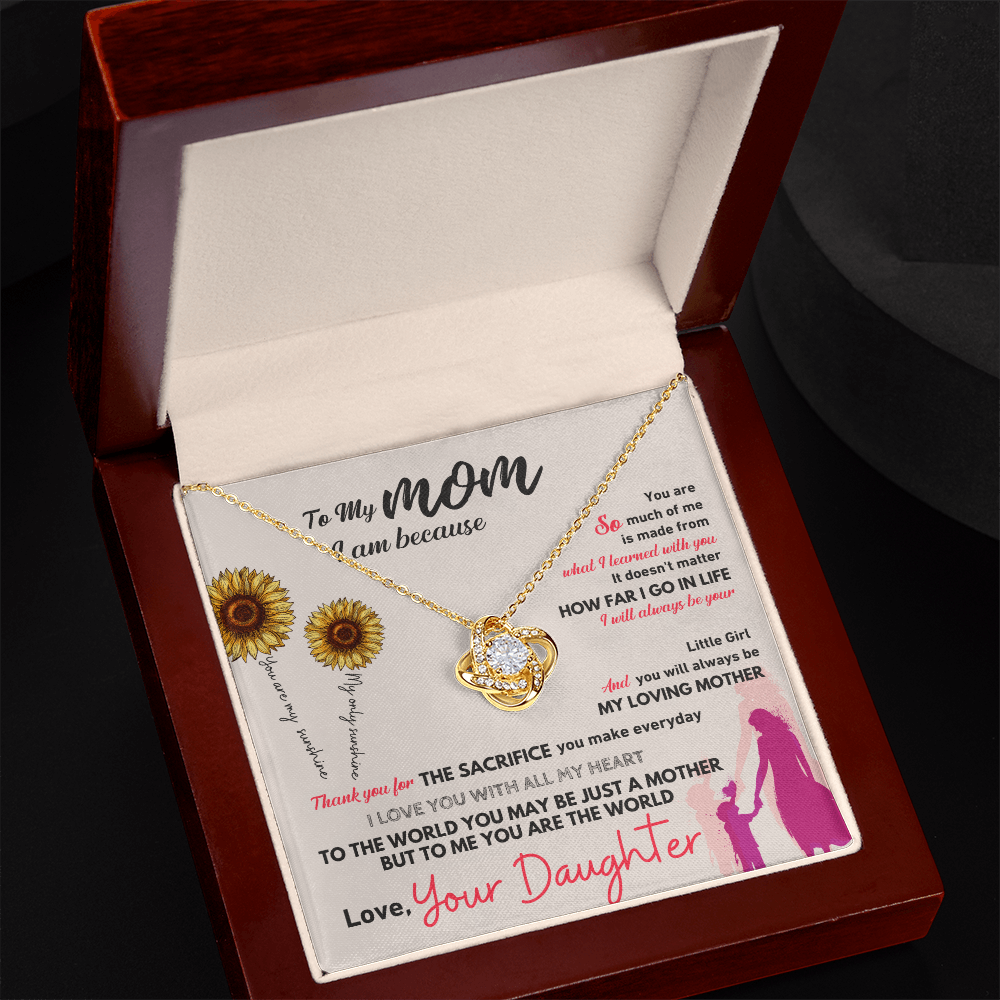 To My Mom | You Are The World | Love Knot Necklace