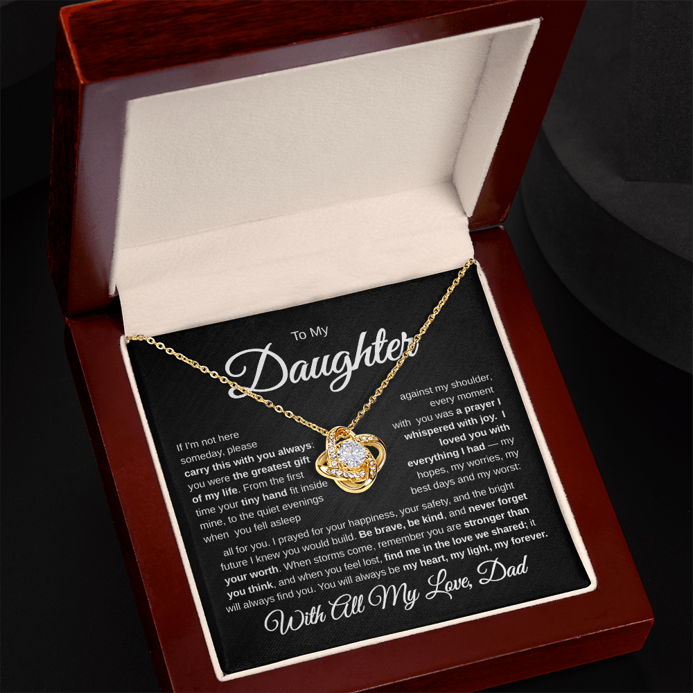 To My Daughter | My Greatest Gift | Love Knot Necklace