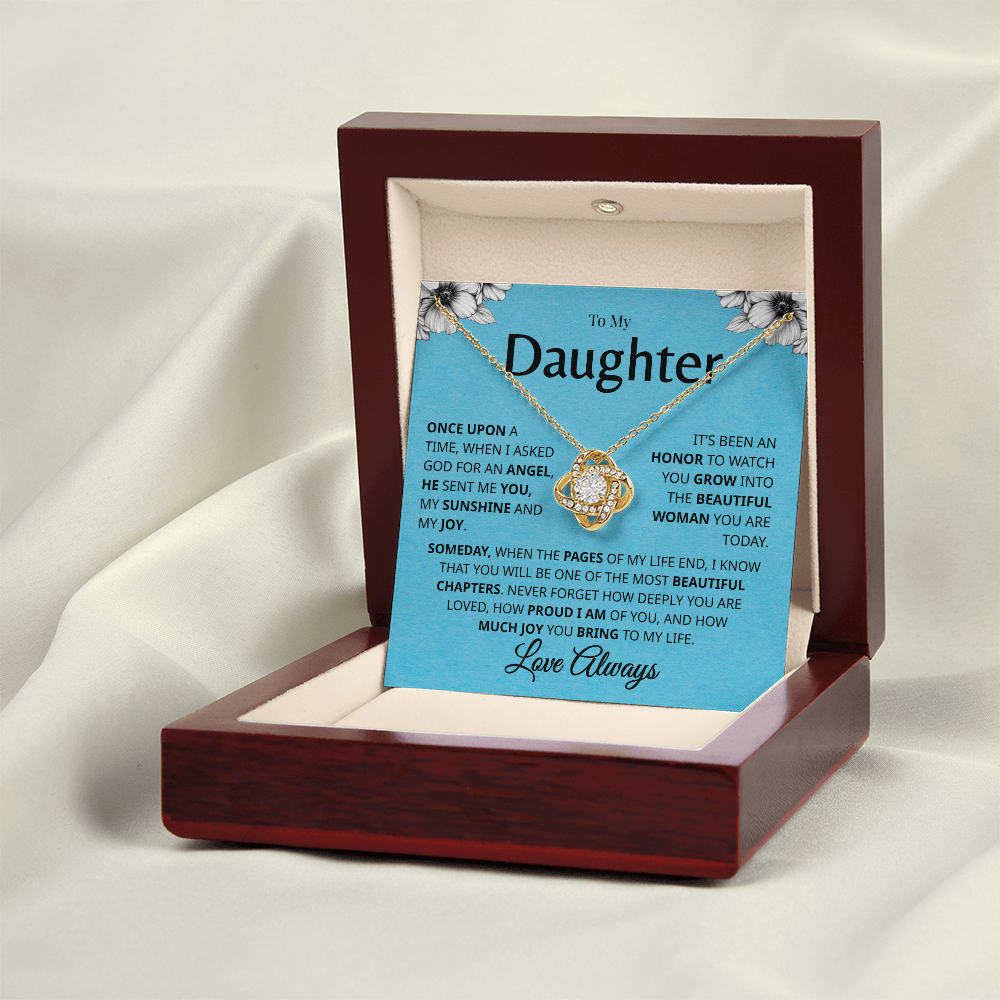 My sunshine and joy daughter gold necklace gift