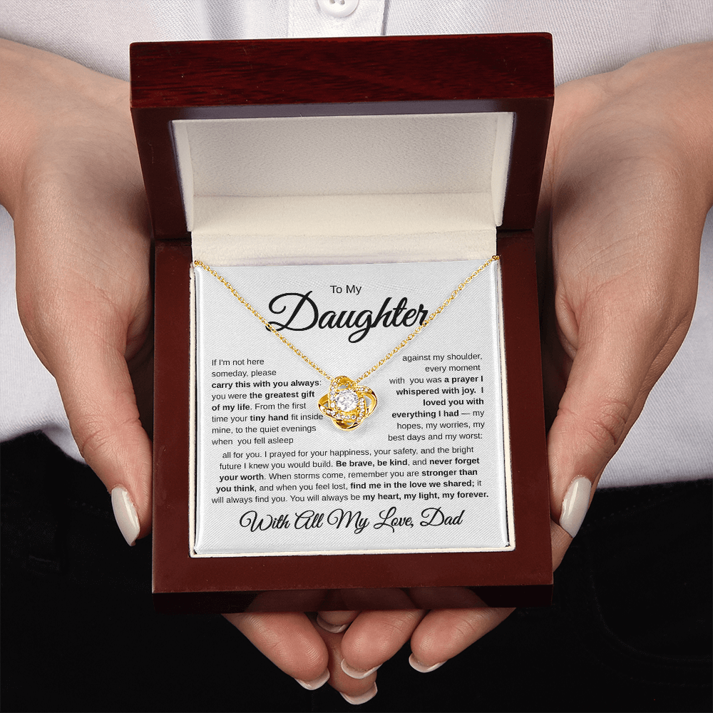 To My Daughter | My Greatest Gift | Love Knot Necklace