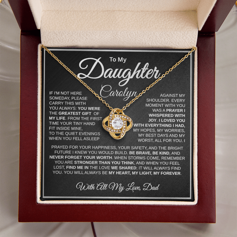 To My Daughter | My Greatest Gift | Personalized Love Knot Necklace