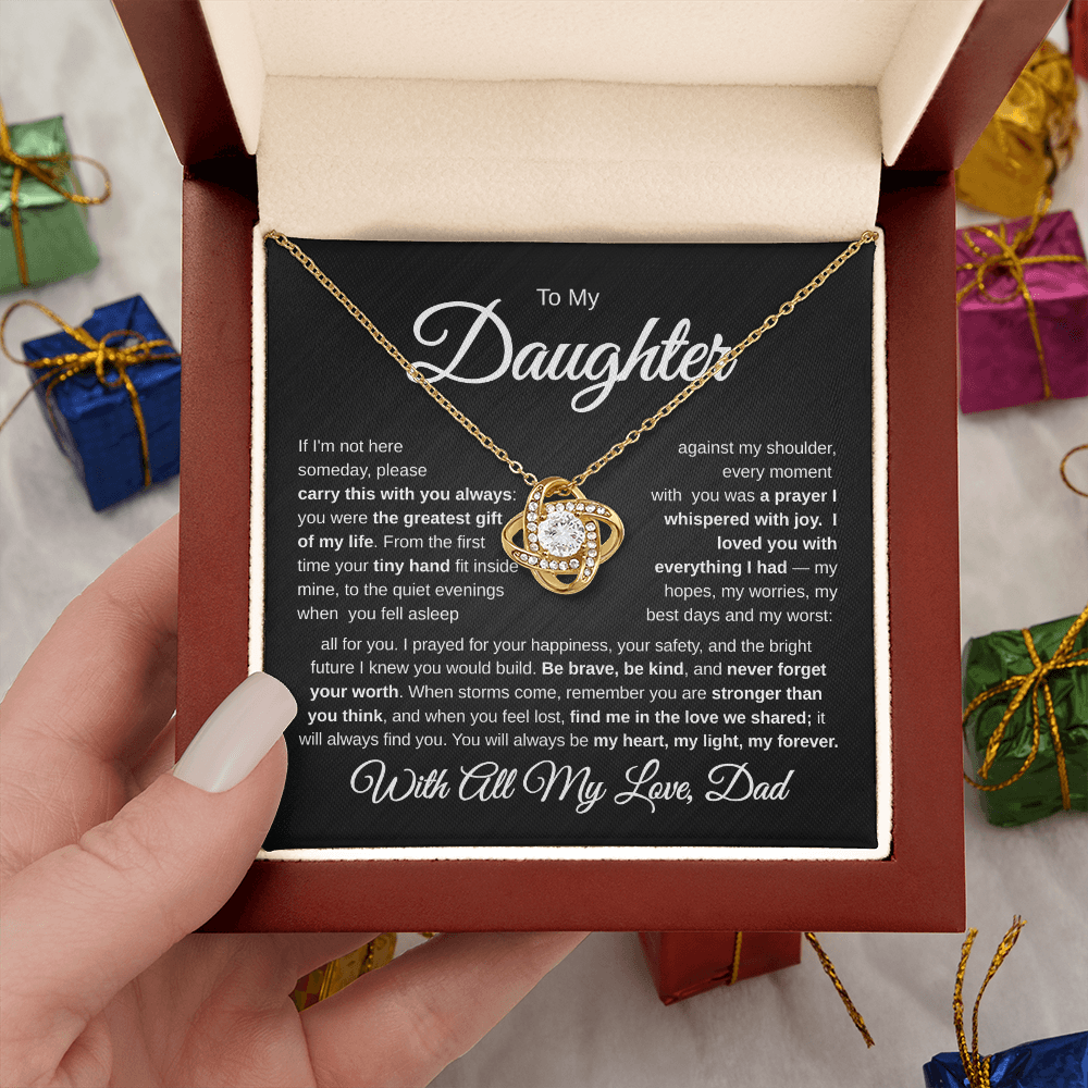 To My Daughter | My Greatest Gift | Love Knot Necklace