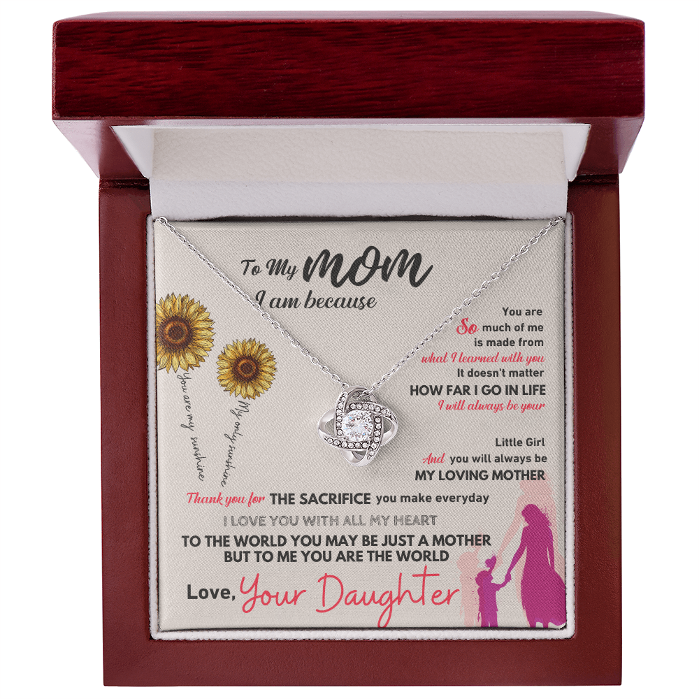 To My Mom | You Are The World | Love Knot Necklace