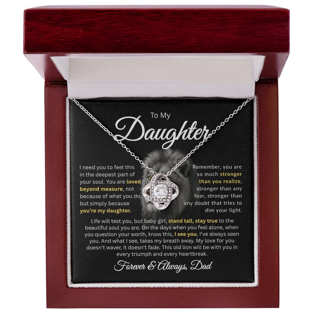To My Daughter | Loved Beyond Measure | Love Knot Necklace