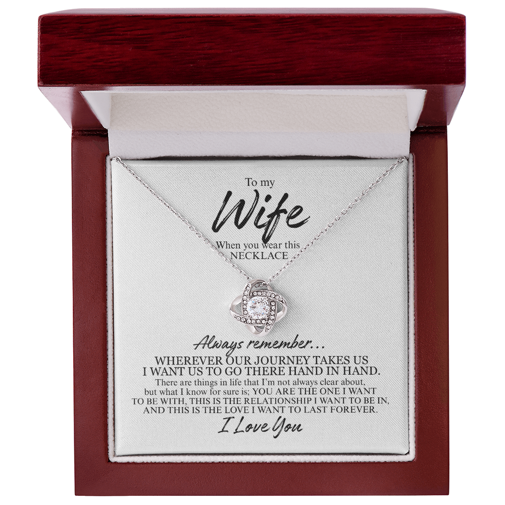 To My Wife Always Remember | Love Knot Necklace (BLK TXT)