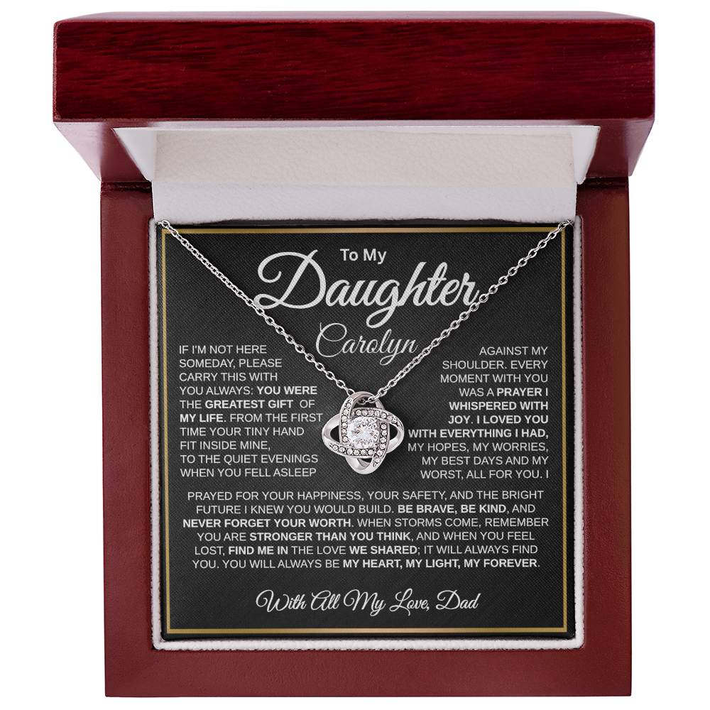 To My Daughter | My Greatest Gift | Personalized Love Knot Necklace
