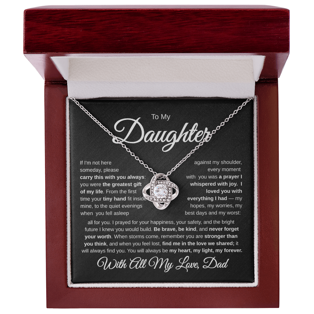 To My Daughter | My Greatest Gift | Love Knot Necklace