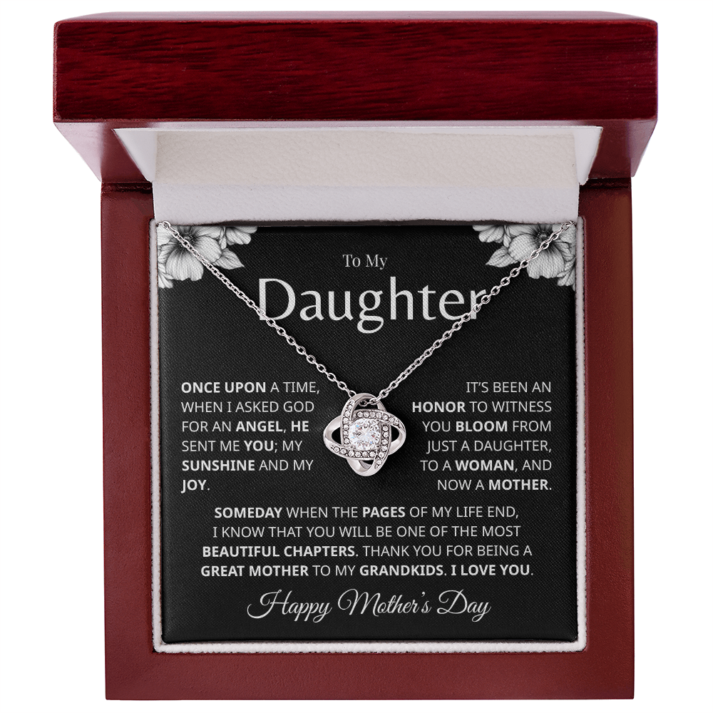 Elegant cubic zirconia Love Knot Necklace in luxury gift box