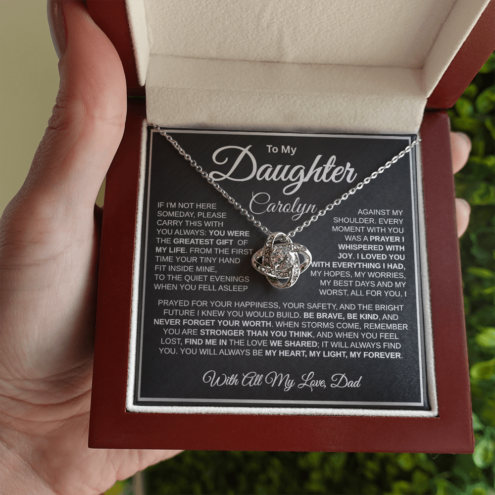To My Daughter | My Greatest Gift | Personalized Love Knot Necklace