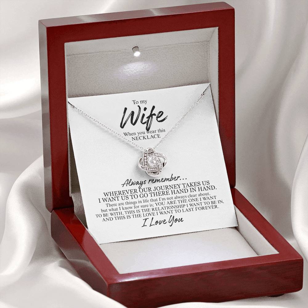 To My Wife Always Remember | Love Knot Necklace (BLK TXT)