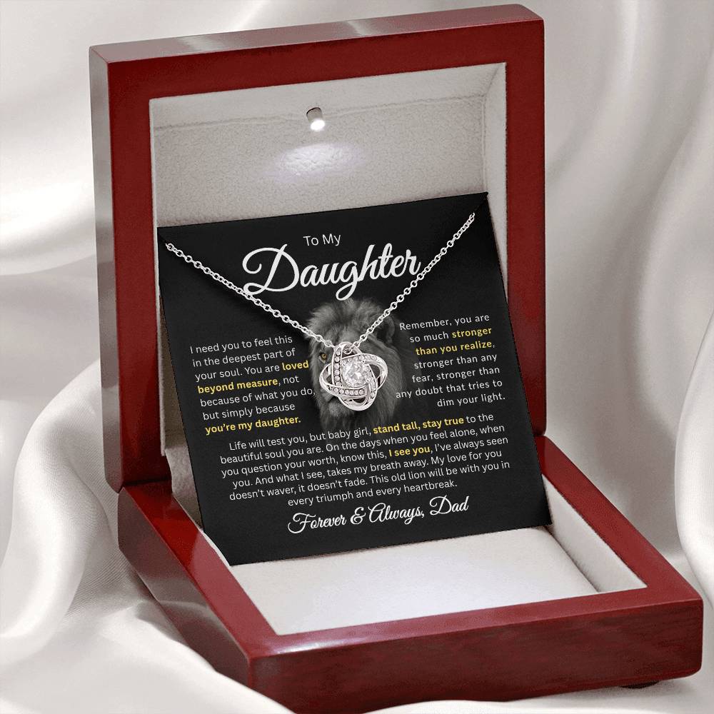 To My Daughter | Loved Beyond Measure | Love Knot Necklace