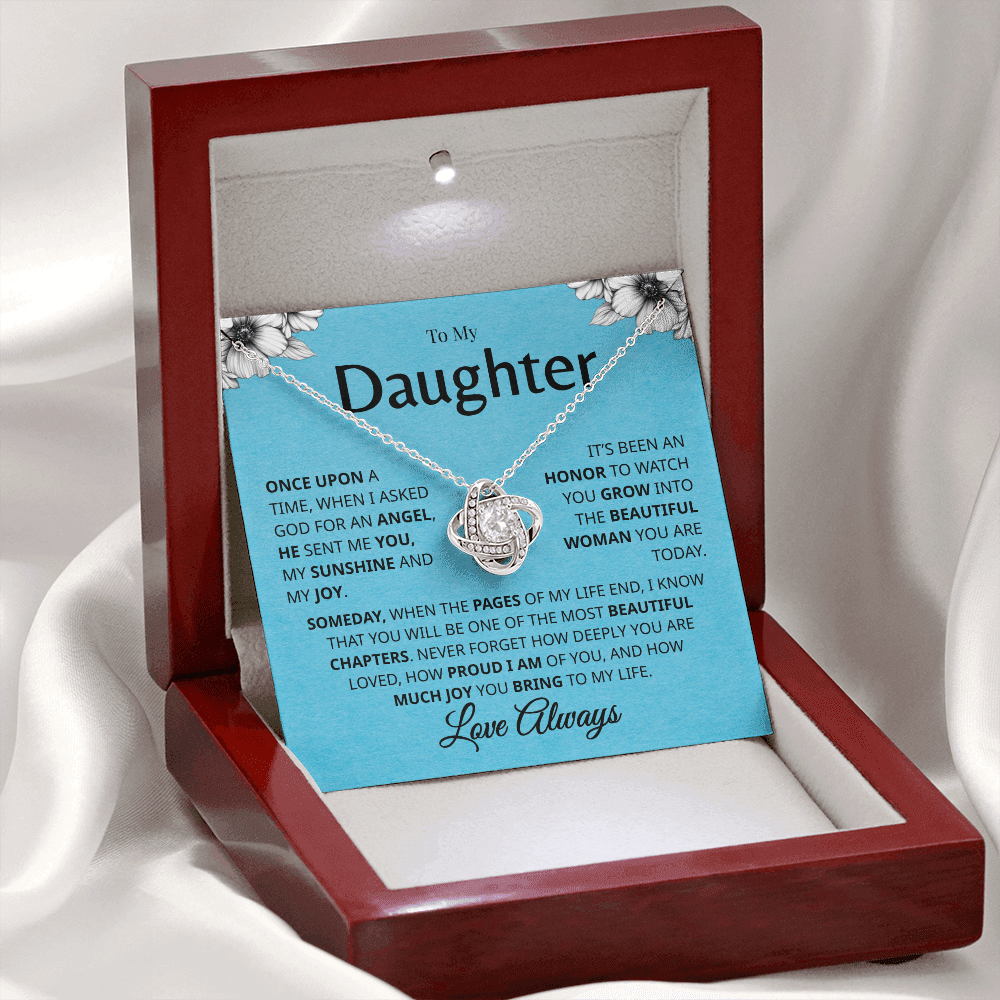 My sunshine and joy daughter white gold necklace gift