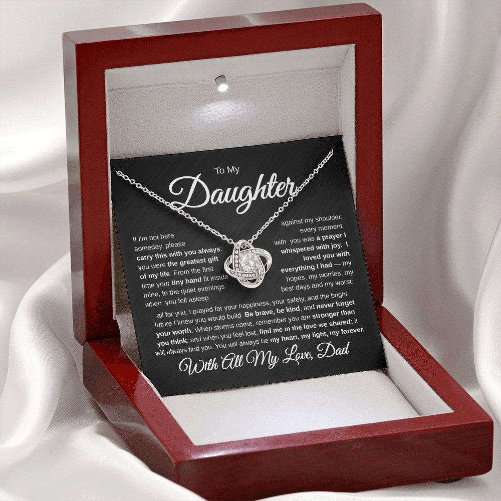 To My Daughter | My Greatest Gift | Love Knot Necklace