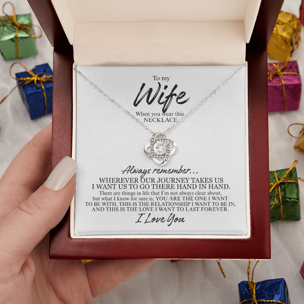 To My Wife Always Remember | Love Knot Necklace (BLK TXT)
