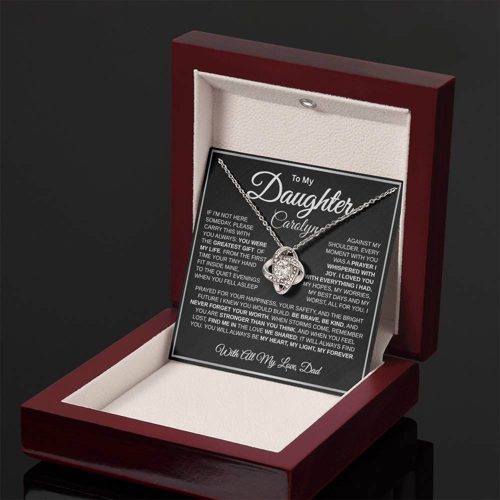 To My Daughter | My Greatest Gift | Personalized Love Knot Necklace