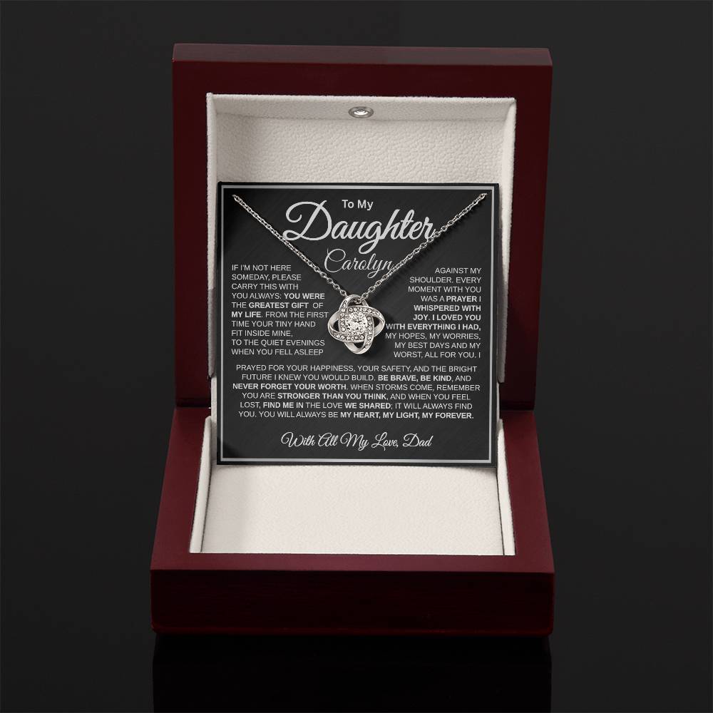 To My Daughter | My Greatest Gift | Personalized Love Knot Necklace