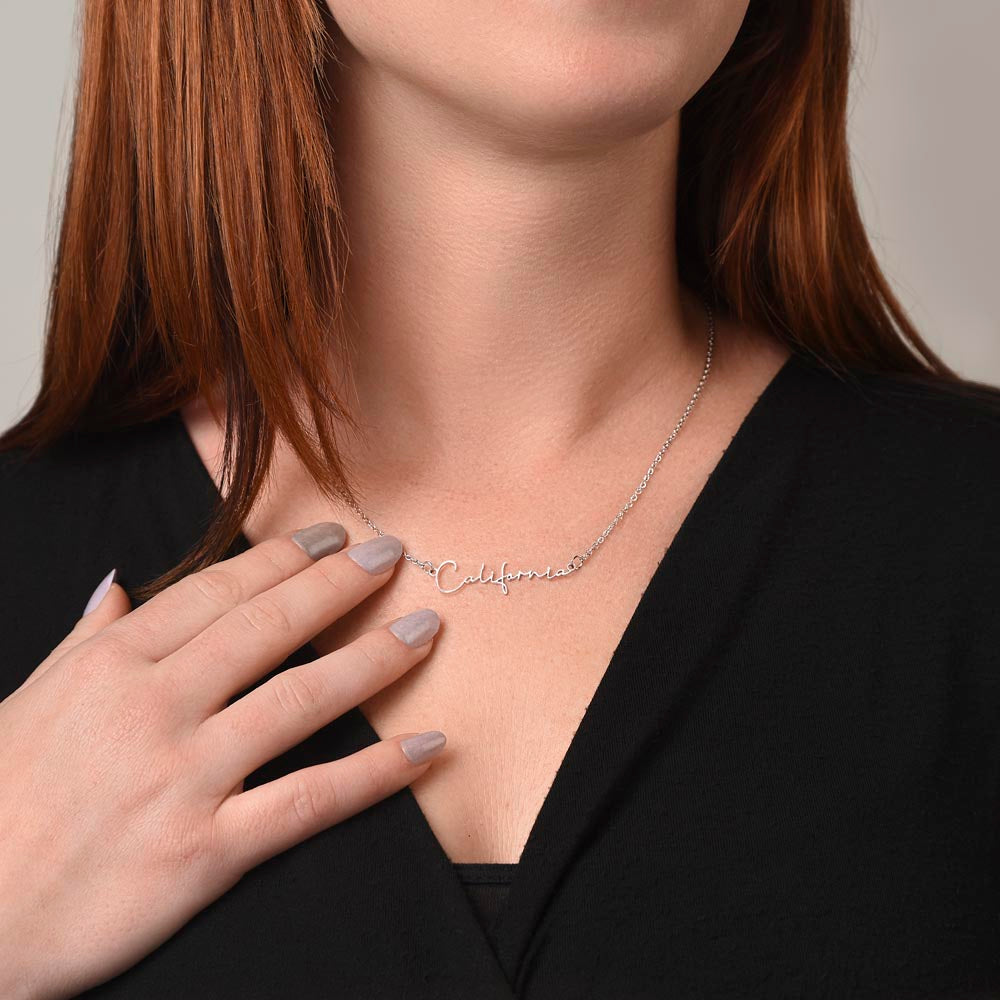 To My Daughter | Believe In Yourself | Personalized Signature Name Necklace