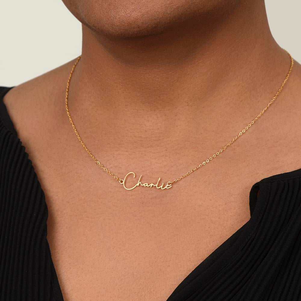 To My Daughter | Believe In Yourself | Personalized Signature Name Necklace