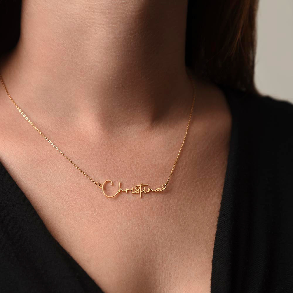 To My Daughter | Believe In Yourself | Personalized Signature Name Necklace
