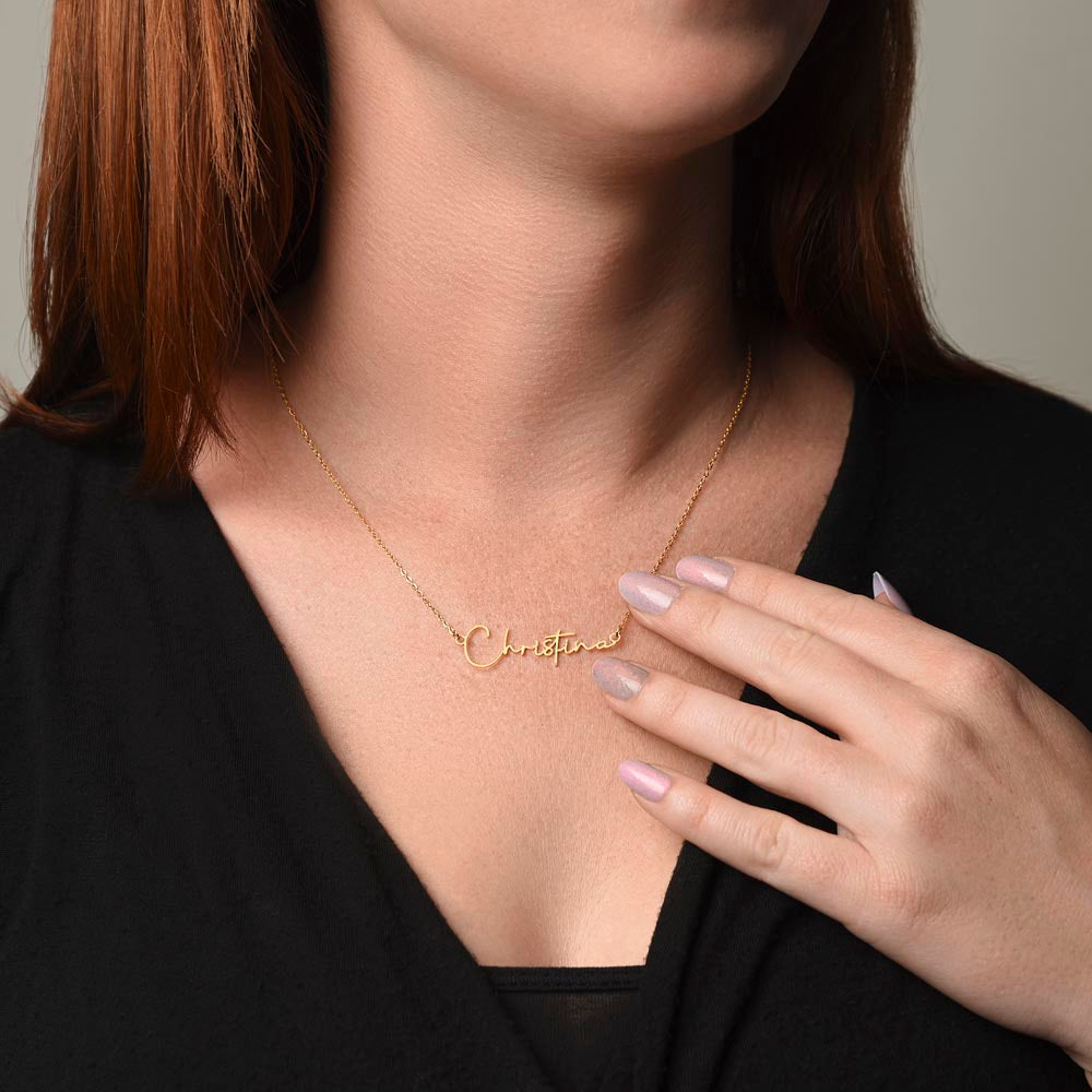 To My Daughter | Believe In Yourself | Personalized Signature Name Necklace