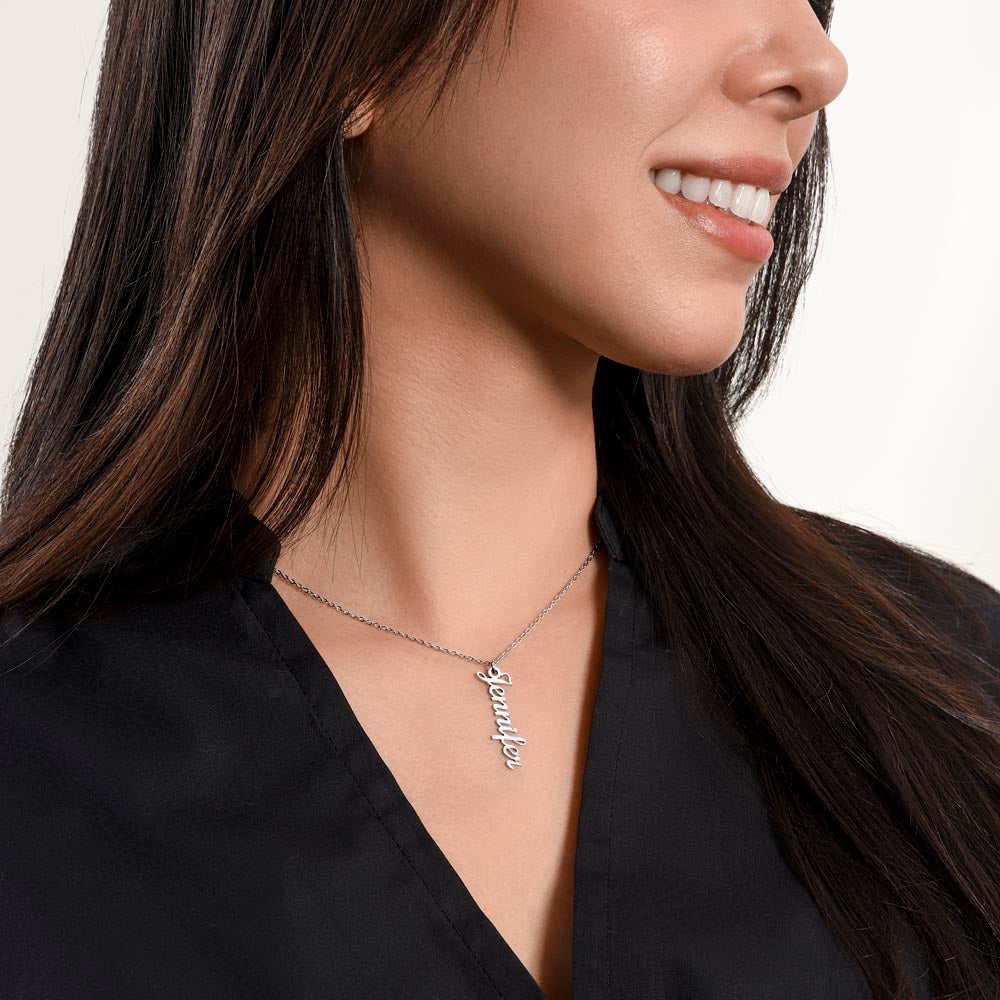 To My Daughter | Your Spirit Is Unbreakable | Personalized Vertical Name Necklace