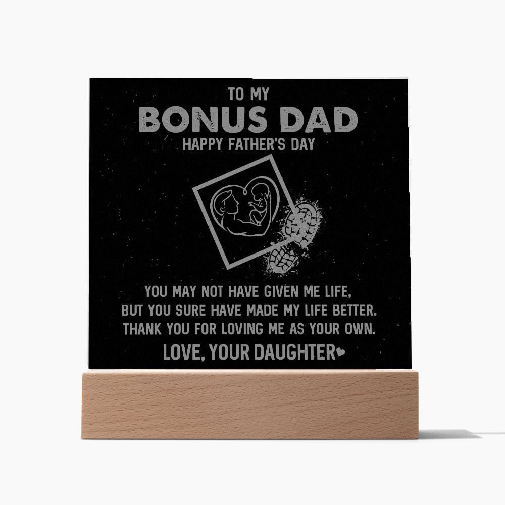 Combine modern technology and a heartfelt message with Giftiveo's Square Acrylic Plaque. This design is printed on crystal-clear premium acrylic and has a sleek wooden base for an elevated display that will become a conversation starter. Get free shipping today when you purchase this unique, memorable gift to show your love and appreciation!