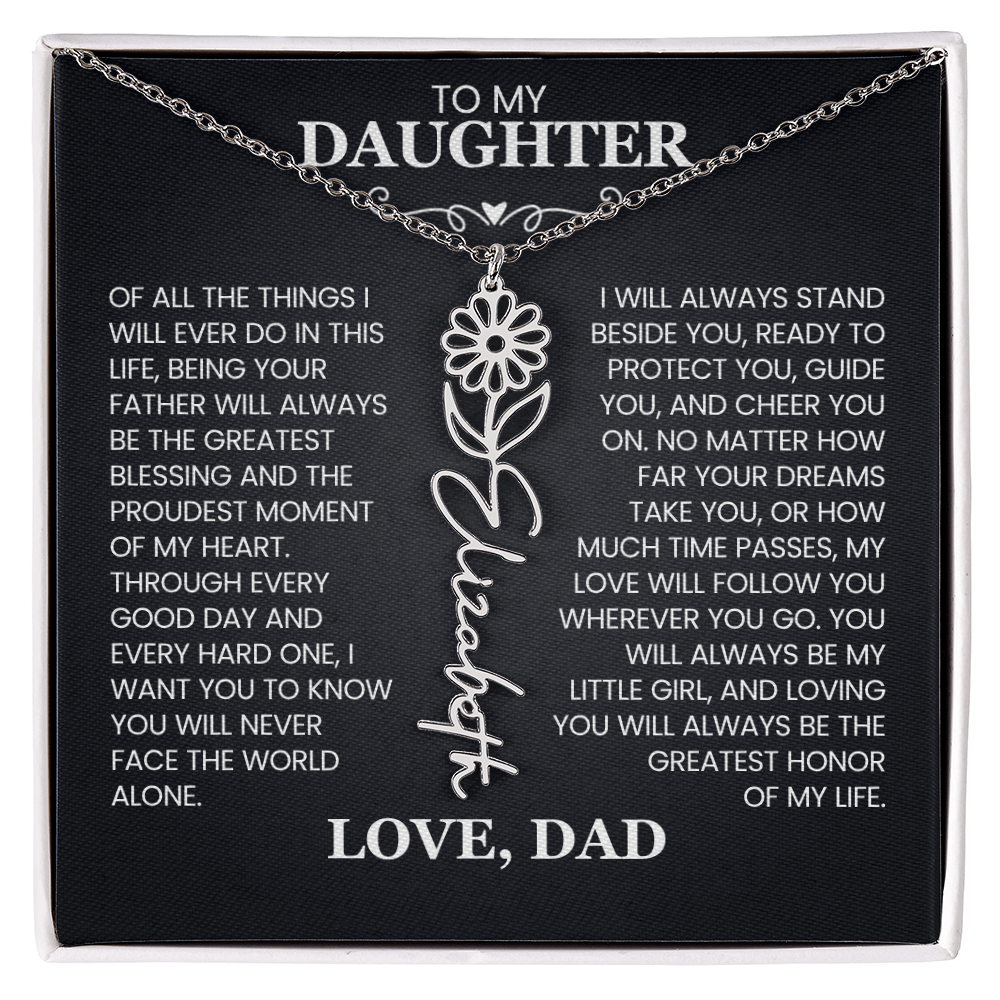 To My Daughter jewelry gift card with Love Dad message