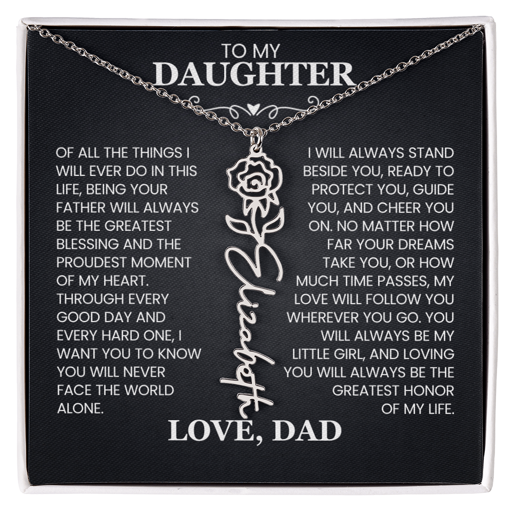 Father to daughter keepsake gift with heartfelt message card