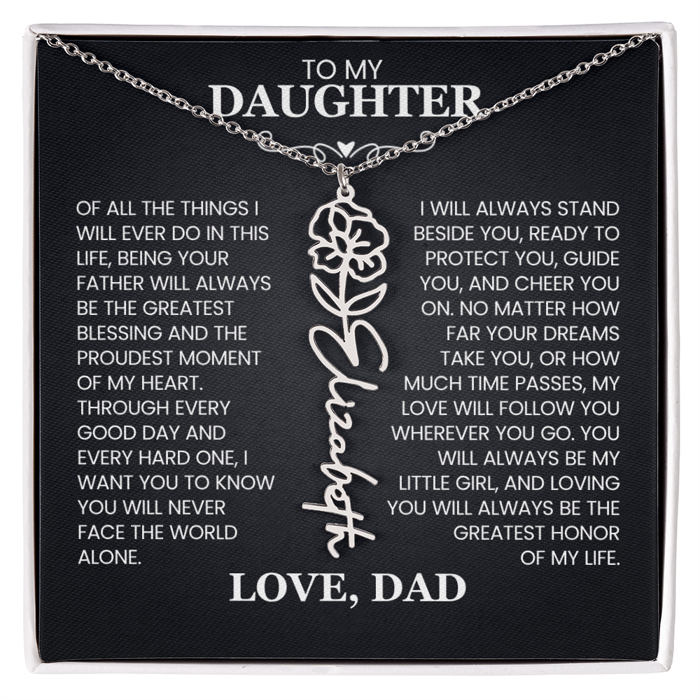 To My Daughter message card from dad for birthday graduation or Christmas gift