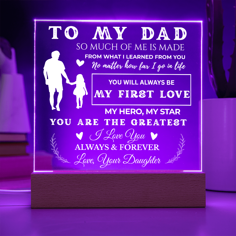 Emotional gift for dad from daughter plaque