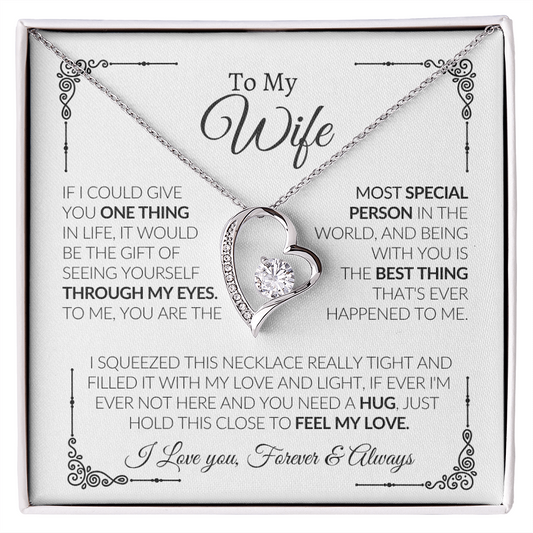 Forever Love Necklace with heartfelt message card “If I could give you one thing…