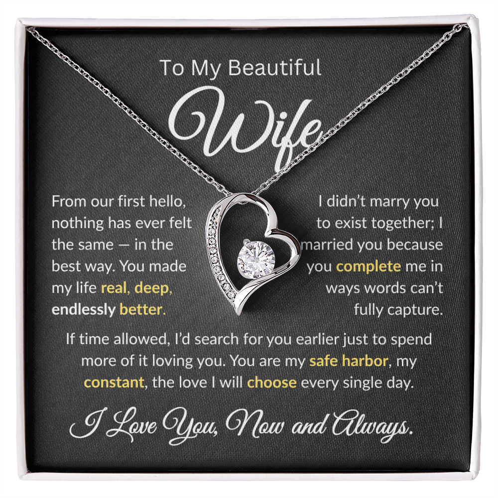 To My Beautiful Wife | My Constant | Forever Love Necklace