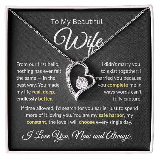 To My Beautiful Wife | My Constant | Forever Love Necklace