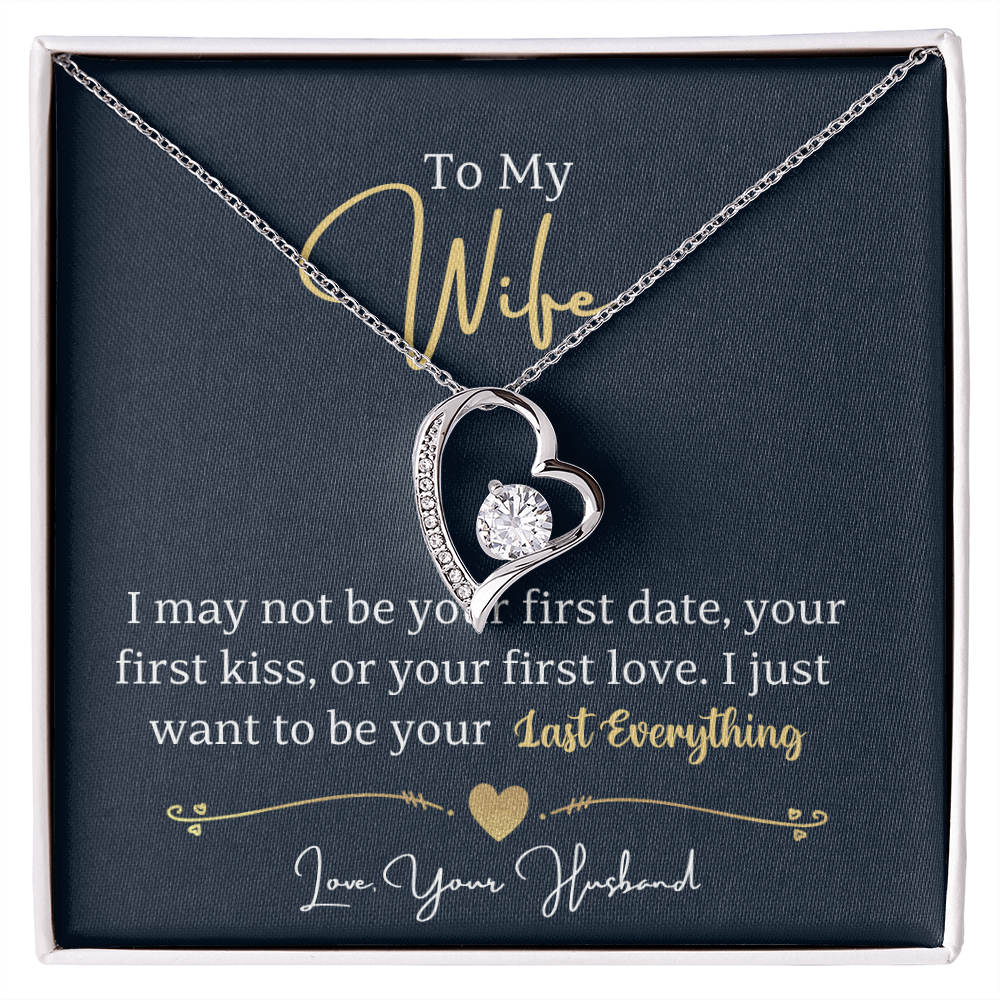 Forever Love necklace for wife heart pendant with crystal