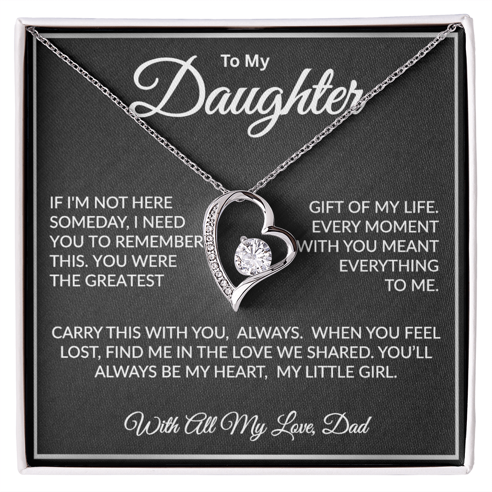 To My Daughter Forever Love Necklace from Dad with heartfelt message card