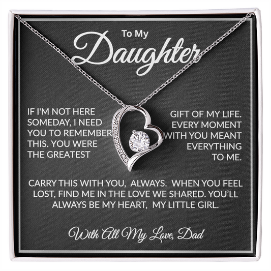 To My Daughter Forever Love Necklace from Dad with heartfelt message card