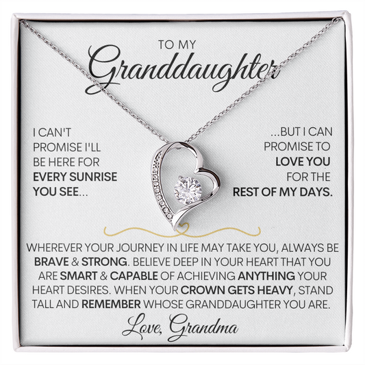 To My  Granddaughter | Brave and Strong | Forever Love Necklace