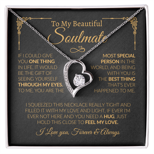 Forever Love Necklace with heartfelt message card “If I could give you one thing…”