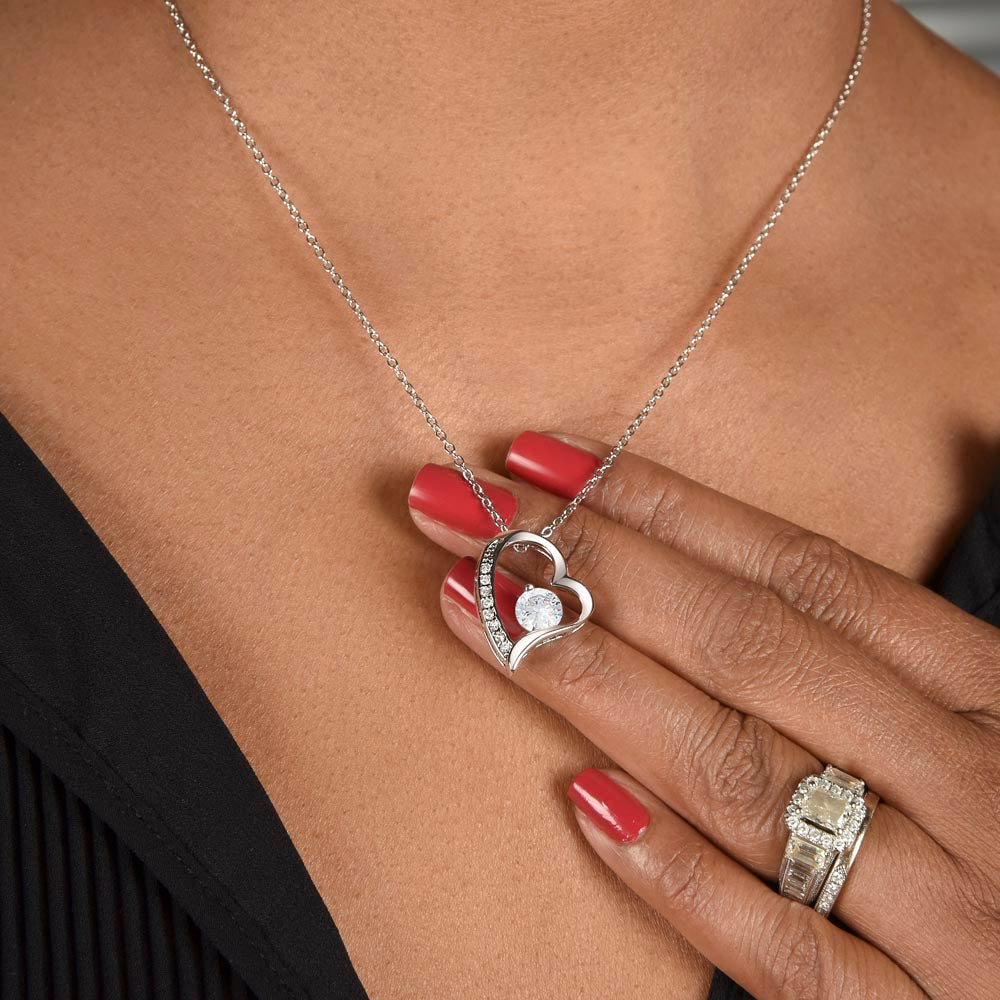 love necklace for wife with dazzling crystal center stone