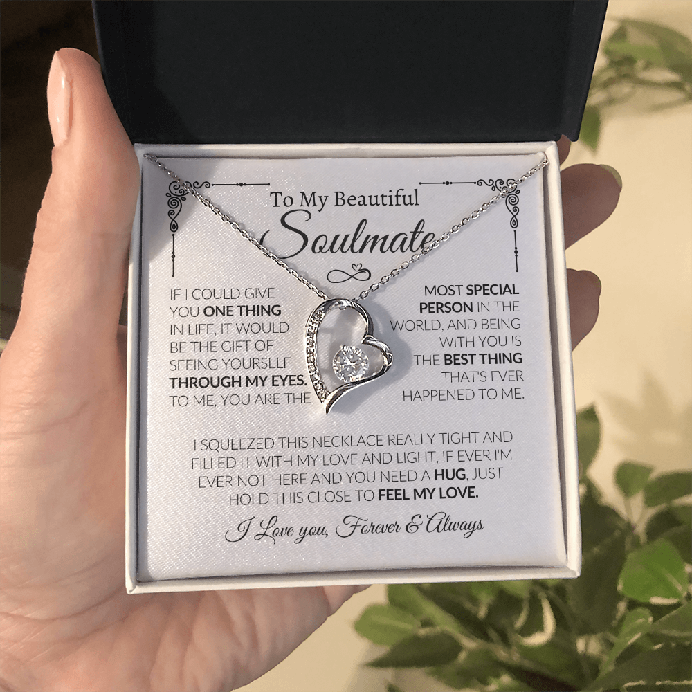 Forever Love Necklace with heart pendant and cubic zirconia stone