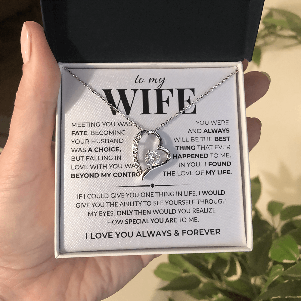 romantic necklace for wife from husband with cubic zirconia stone