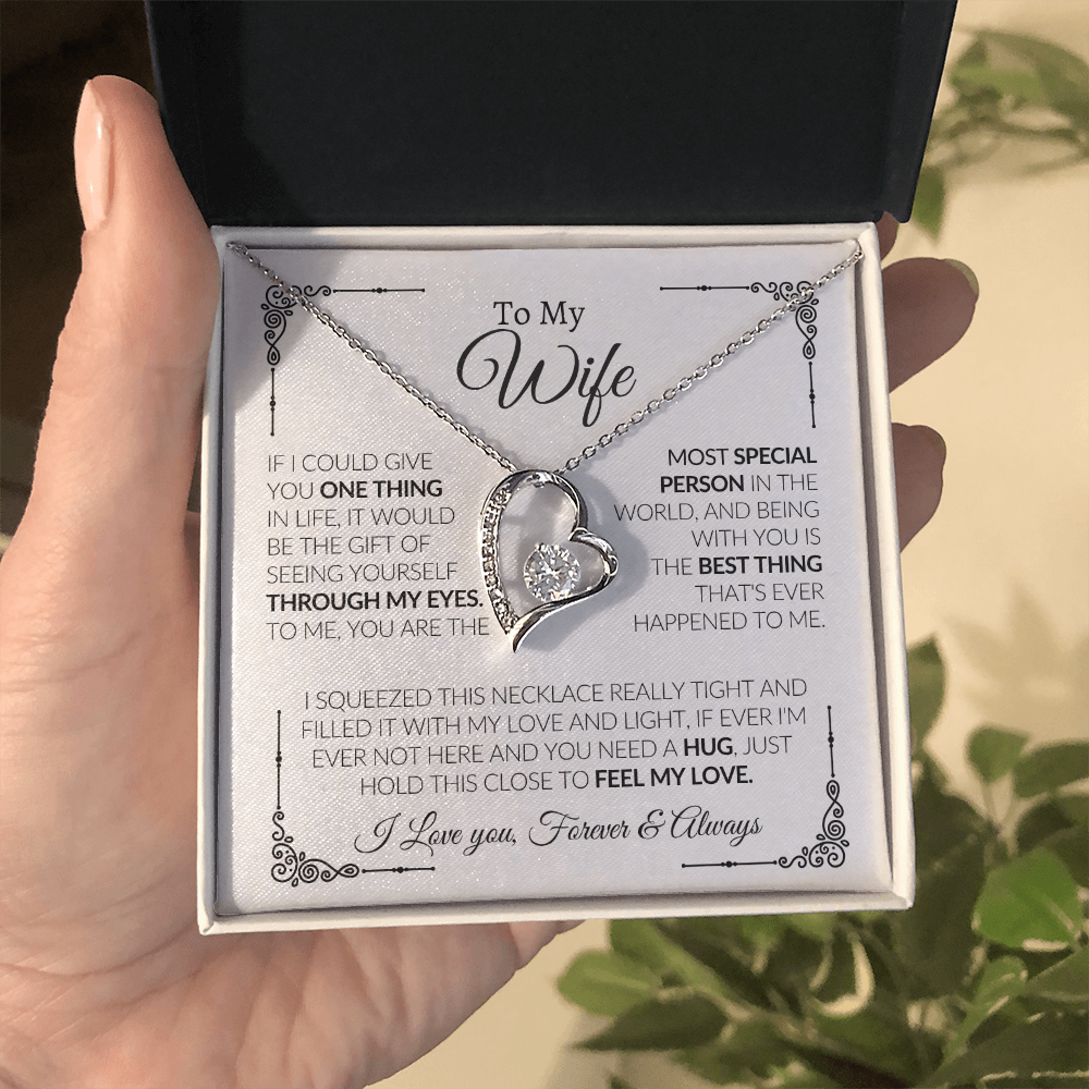 romantic heart necklace with cubic zirconia and emotional love message