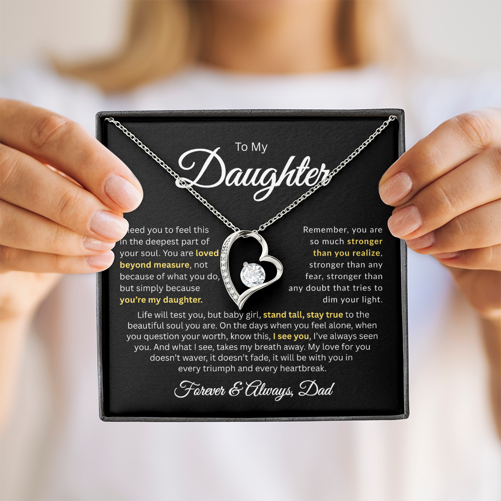 To My Daughter Forever Love Necklace Gift From Dad