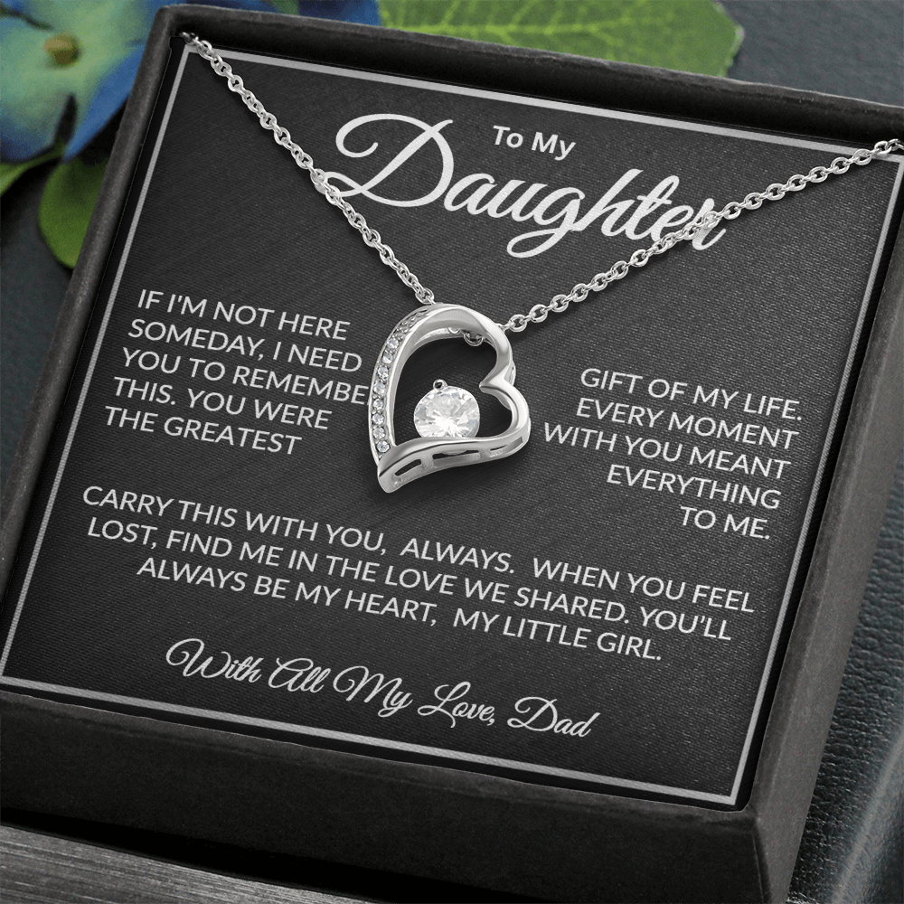 meaningful necklace gift for daughter from dad with cubic zirconia stone