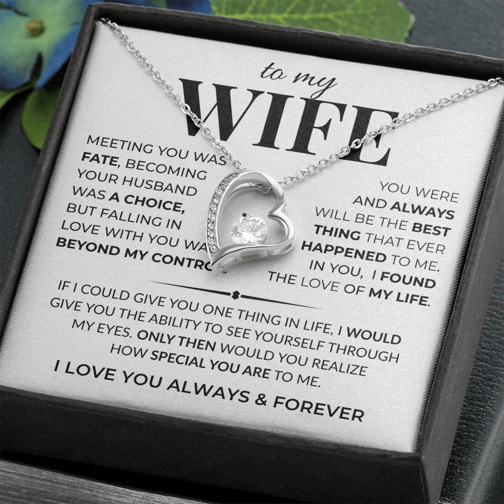 Forever Love Necklace gift for wife with heartfelt message card